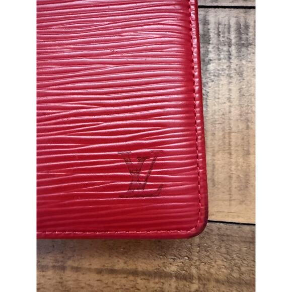 LOUIS VUITTON Epi Leather Bifold Wallet Red Coin Pocket Made in France - Picture 15 of 15